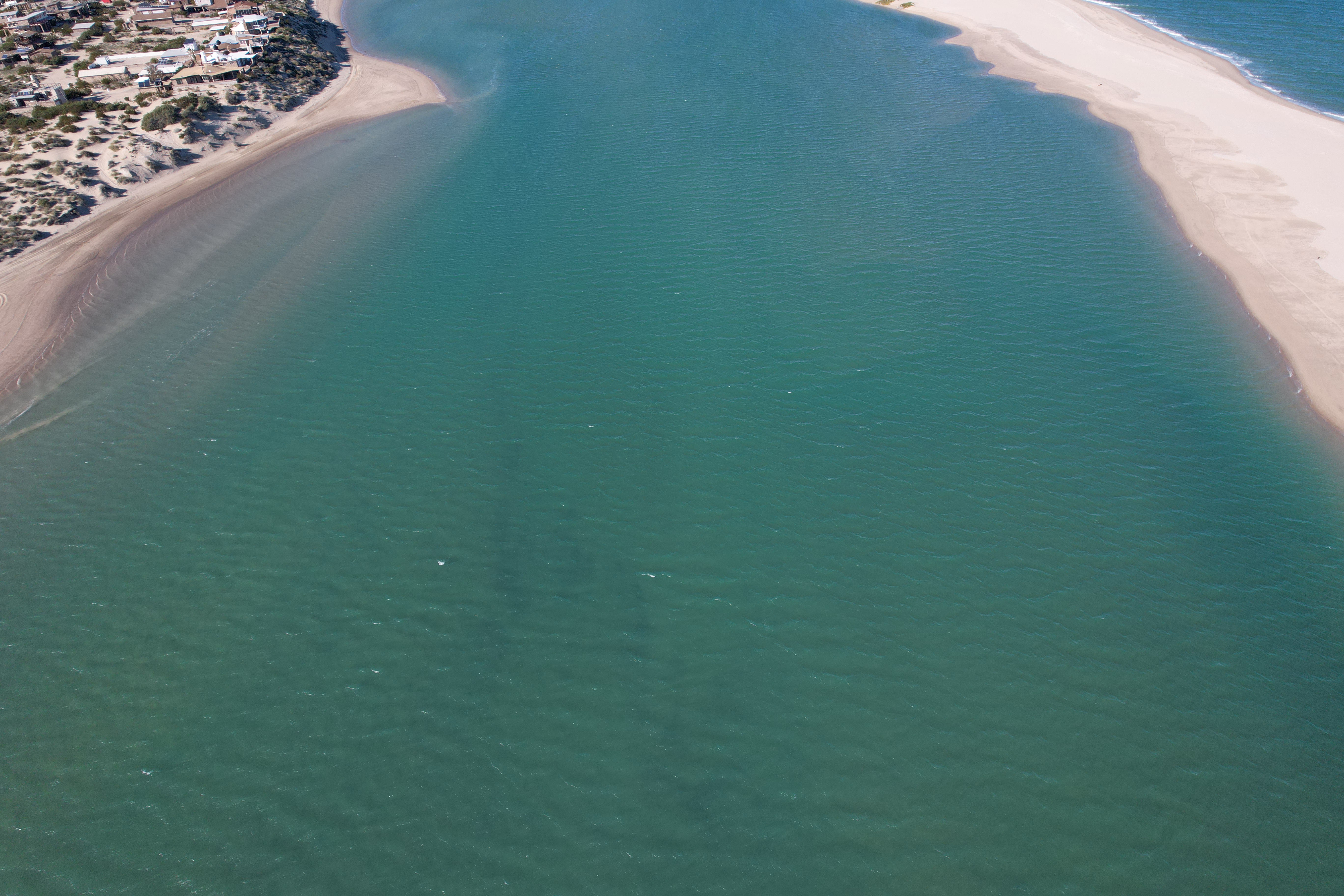 Drone view of Sea of Cortez beachfront land south of San Felipe